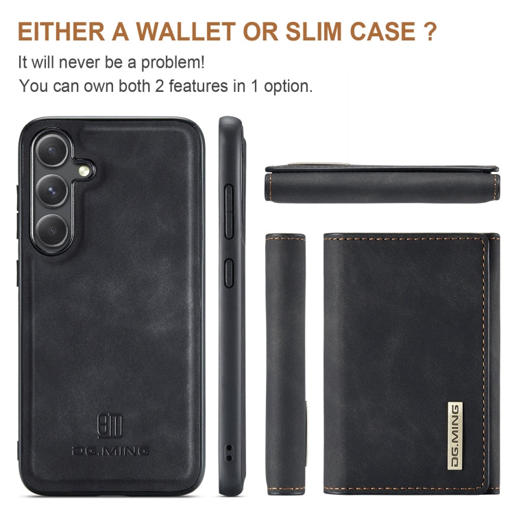 For Samsung Galaxy S24 5G DG.MING M1 Series 3-Fold Multi Card Wallet + Magnetic Phone Case(Black) - Galaxy S24 5G Cases by DG.MING | Online Shopping UK | buy2fix