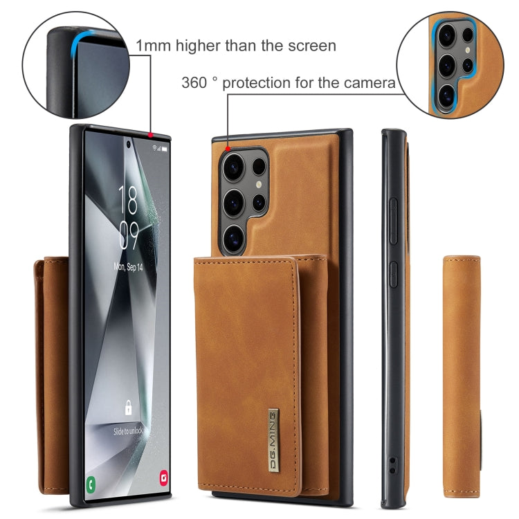 For Samsung Galaxy S24 Ultra 5G DG.MING M1 Series 3-Fold Multi Card Wallet + Magnetic Phone Case(Brown) - Galaxy S24 Ultra 5G Cases by DG.MING | Online Shopping UK | buy2fix