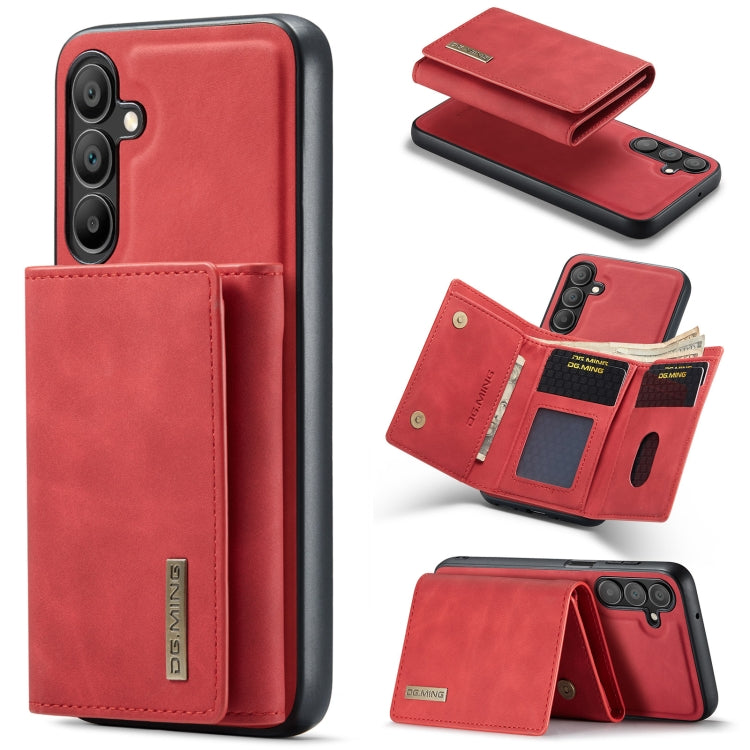 For Samsung Galaxy A15 5G / A15 4G DG.MING M1 Series 3-Fold Multi Card Wallet + Magnetic Phone Case(Red) - Galaxy Phone Cases by DG.MING | Online Shopping UK | buy2fix