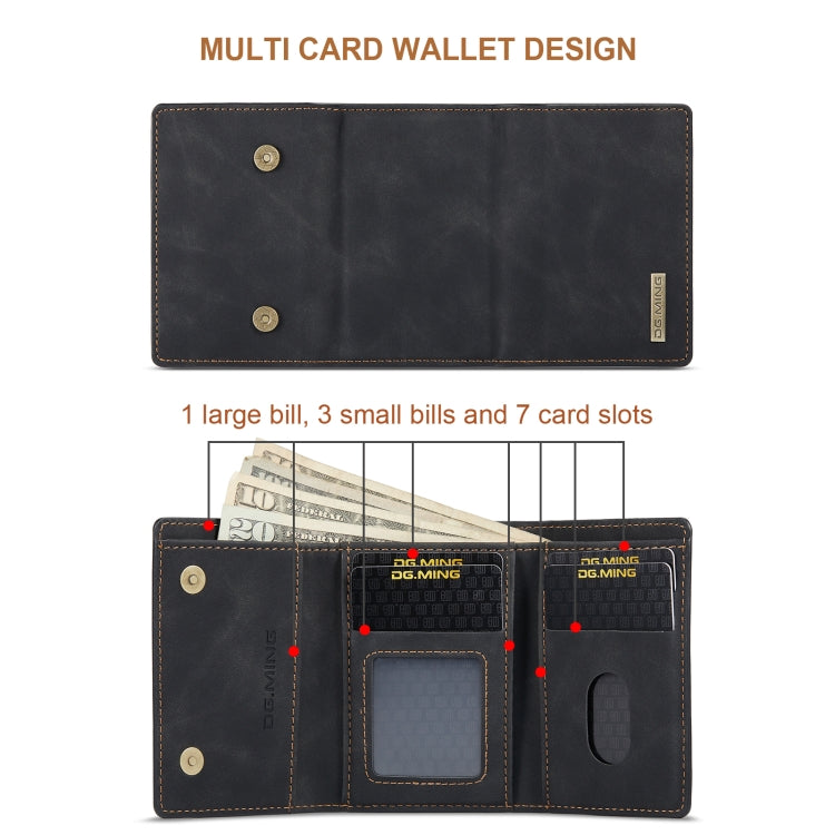 For Samsung Galaxy A35 5G DG.MING M1 Series 3-Fold Multi Card Wallet + Magnetic Phone Case(Black) - Galaxy Phone Cases by DG.MING | Online Shopping UK | buy2fix