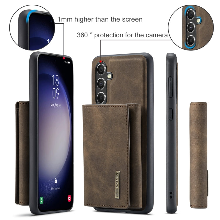 For Samsung Galaxy A55 5G DG.MING M1 Series 3-Fold Multi Card Wallet + Magnetic Phone Case(Coffee) - Galaxy Phone Cases by DG.MING | Online Shopping UK | buy2fix