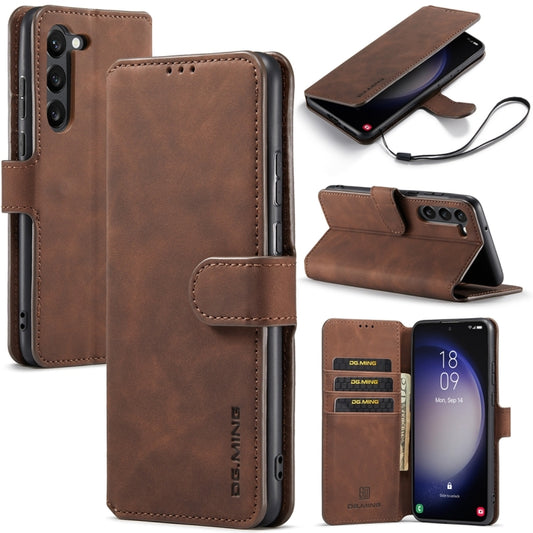 For Samsung Galaxy S23+ 5G DG.MING Retro Oil Edge Flip Leather Phone Case(Coffee) - Galaxy S23+ 5G Cases by DG.MING | Online Shopping UK | buy2fix