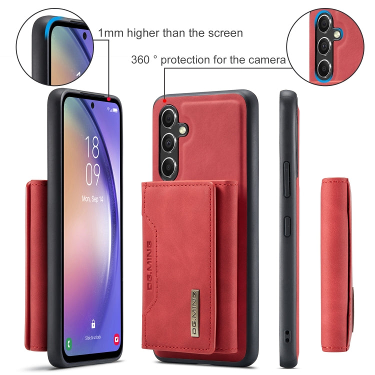 For Samsung Galaxy A35 5G DG.MING M2 Series 3-Fold Multi Card Bag + Magnetic Phone Case(Red) - Galaxy Phone Cases by DG.MING | Online Shopping UK | buy2fix