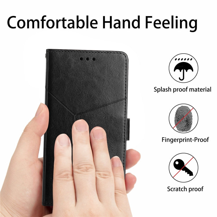 For Xiaomi Redmi 13C 5G Y-shaped Pattern Flip Leather Phone Case(Black) - 13C Cases by buy2fix | Online Shopping UK | buy2fix