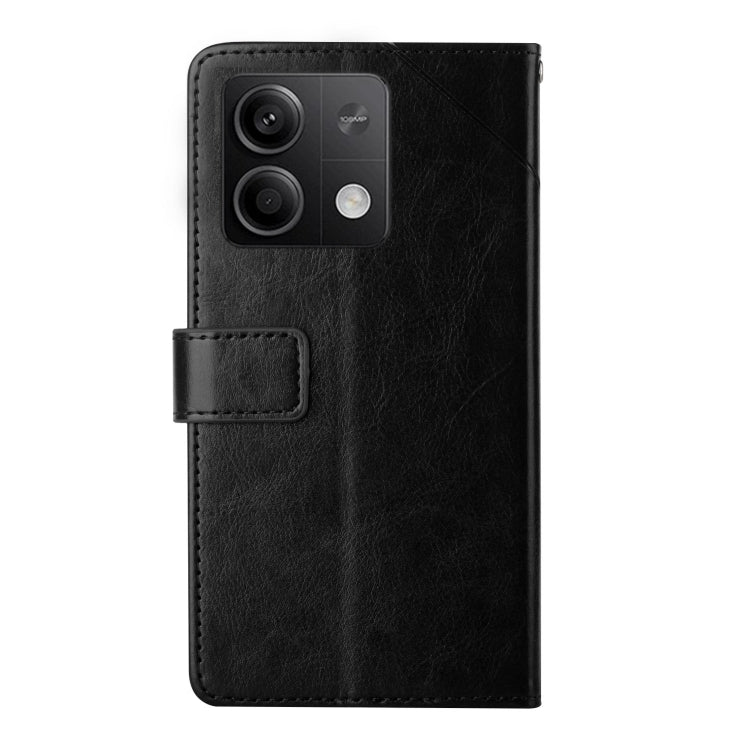 For Xiaomi Redmi Note 13 Pro 4G Global Y-shaped Pattern Flip Leather Phone Case(Black) - Note 13 Pro Cases by buy2fix | Online Shopping UK | buy2fix