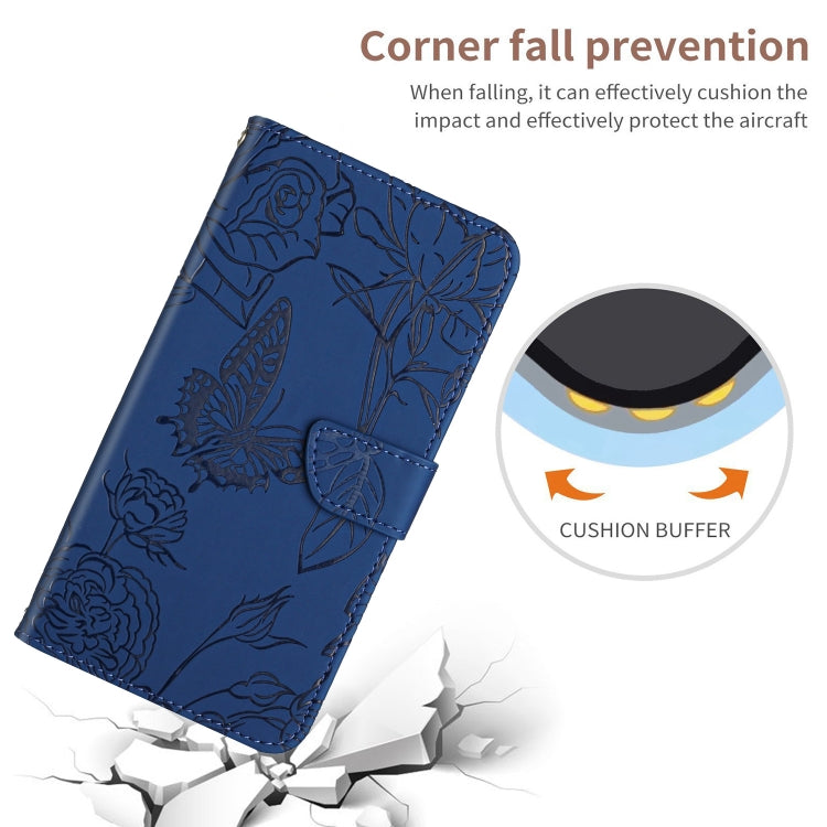 For Xiaomi 14 Ultra Skin Feel Butterfly Embossed Flip Leather Phone Case(Blue) - 14 Ultra Cases by buy2fix | Online Shopping UK | buy2fix