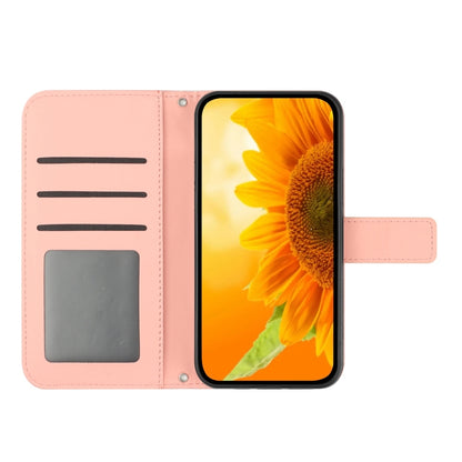 For Xiaomi 13T / 13T Pro Skin Feel Sun Flower Embossed Flip Leather Phone Case with Lanyard(Pink) - Xiaomi Cases by buy2fix | Online Shopping UK | buy2fix