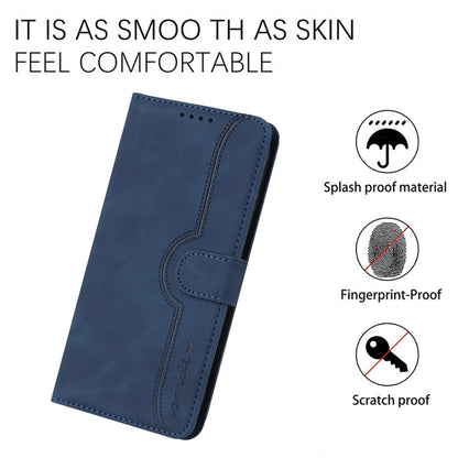 For Xiaomi Redmi Note 13 4G Heart Pattern Skin Feel Leather Phone Case(Royal Blue) - Note 13 Cases by buy2fix | Online Shopping UK | buy2fix