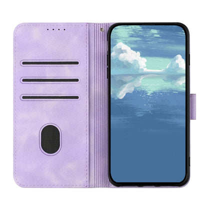 For Google Pixel 9 Pro Line Pattern Skin Feel Leather Phone Case(Light Purple) - Google Cases by buy2fix | Online Shopping UK | buy2fix