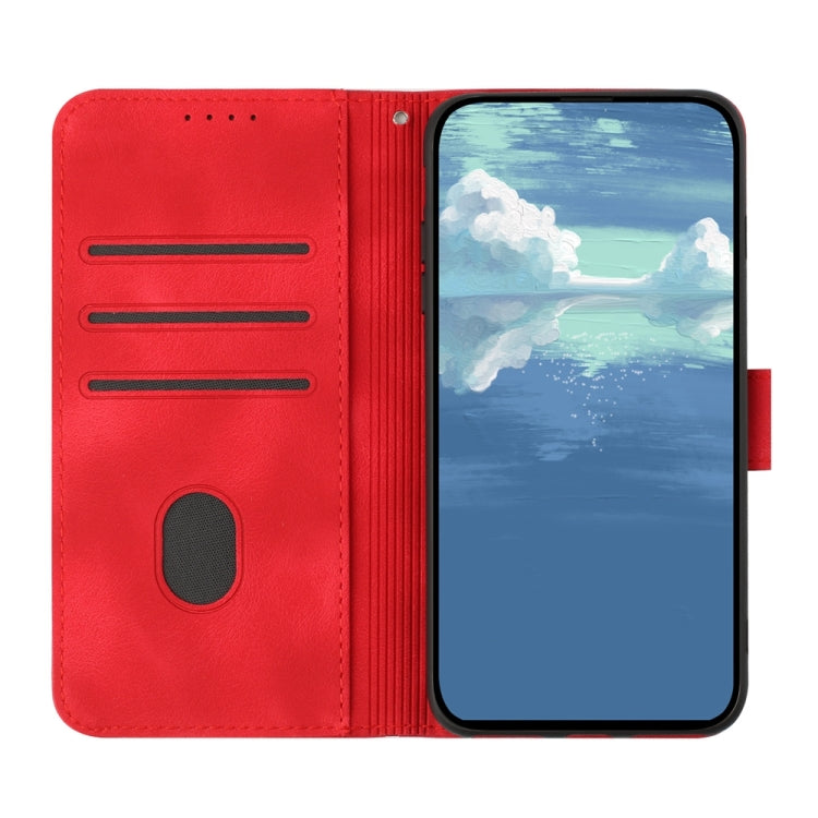 For Motorola Moto G Stylus 5G 2024 Line Pattern Skin Feel Leather Phone Case(Red) - Motorola Cases by buy2fix | Online Shopping UK | buy2fix