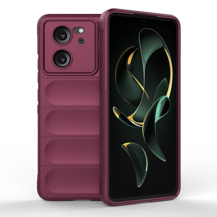 For Xiaomi Redmi K60 Ultra Magic Shield TPU + Flannel Phone Case(Wine Red) - Redmi K60 Ultra Cases by buy2fix | Online Shopping UK | buy2fix