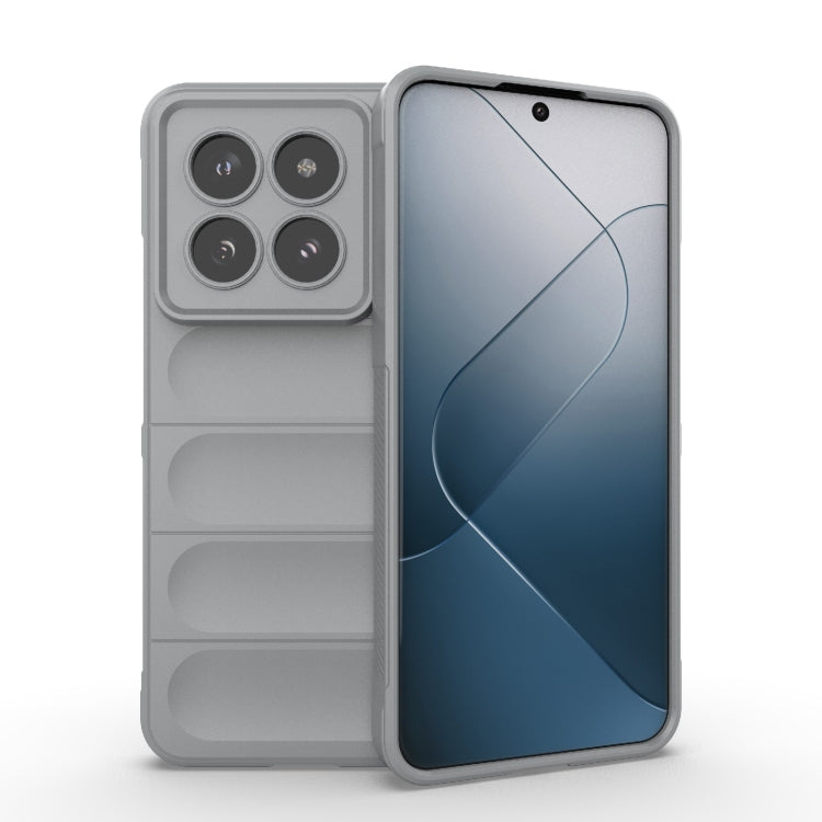 For Xiaomi 14 Pro 5G Magic Shield TPU + Flannel Phone Case(Grey) - 14 Pro Cases by buy2fix | Online Shopping UK | buy2fix