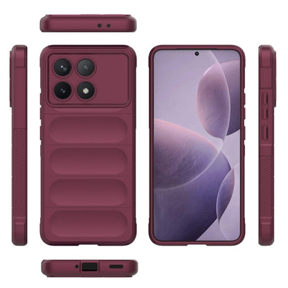 For Xiaomi Redmi K70 / K70 Pro 5G Magic Shield TPU + Flannel Phone Case(Wine Red) - K70 Pro Cases by buy2fix | Online Shopping UK | buy2fix