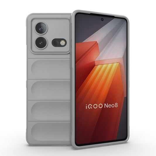 For vivo iQOO Neo8 Magic Shield TPU + Flannel Phone Case(Grey) - vivo Cases by buy2fix | Online Shopping UK | buy2fix