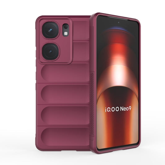 For vivo iQOO Neo9 Magic Shield TPU + Flannel Phone Case(Wine Red) - iQOO Neo9 Cases by buy2fix | Online Shopping UK | buy2fix