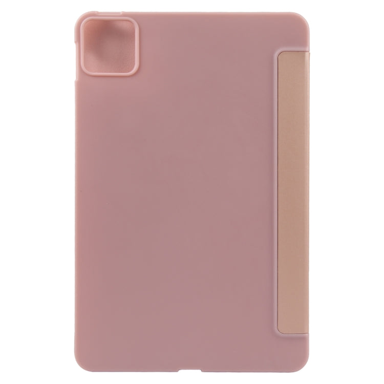 For Xiaomi Pad 6 Max 14 Three-fold Holder Flip Tablet Leather Case(Rose Gold) - More Tablet Cases by buy2fix | Online Shopping UK | buy2fix