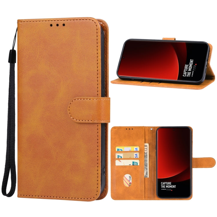 For Xiaomi 14 Ultra Leather Phone Case(Brown) - 14 Ultra Cases by buy2fix | Online Shopping UK | buy2fix