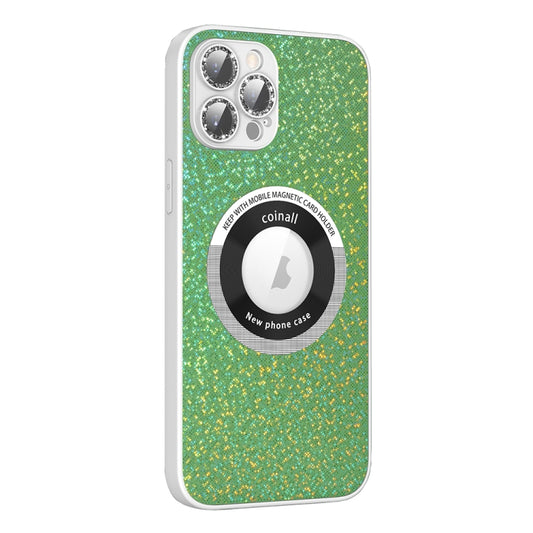 For iPhone 11 Pro Colorful Glitter Magnetic Magsafe TPU + PC Phone Case(Colorful Green) - iPhone 11 Pro Cases by buy2fix | Online Shopping UK | buy2fix