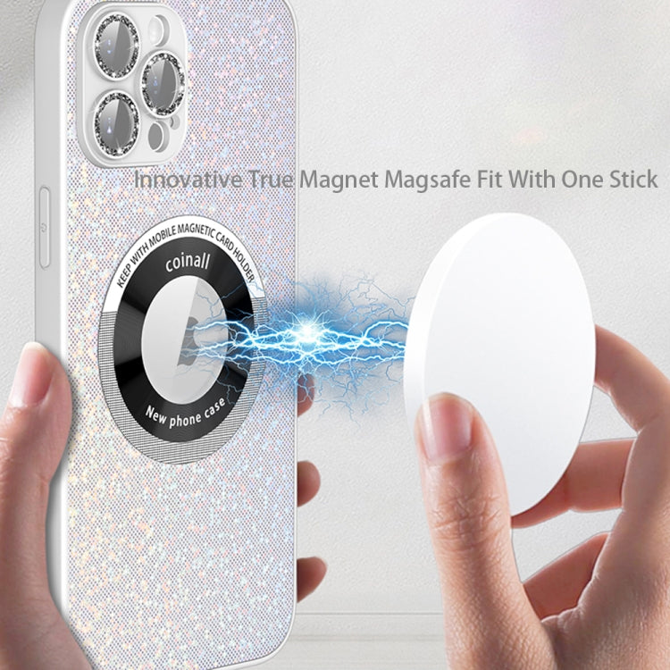 For iPhone 11 Pro Colorful Glitter Magnetic Magsafe TPU + PC Phone Case(White) - iPhone 11 Pro Cases by buy2fix | Online Shopping UK | buy2fix