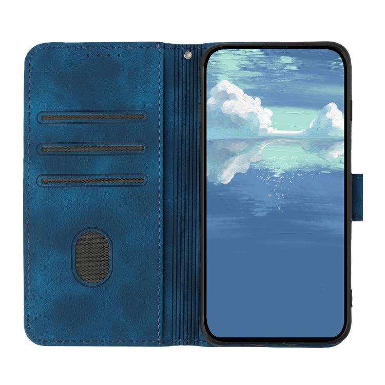 For Xiaomi Redmi K70E Line Pattern Skin Feel Leather Phone Case(Royal Blue) - K70E Cases by buy2fix | Online Shopping UK | buy2fix