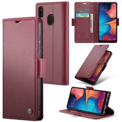 For Samsung Galaxy A40 CaseMe 023 Butterfly Buckle Litchi Texture RFID Anti-theft Leather Phone Case(Wine Red) - Galaxy Phone Cases by CaseMe | Online Shopping UK | buy2fix