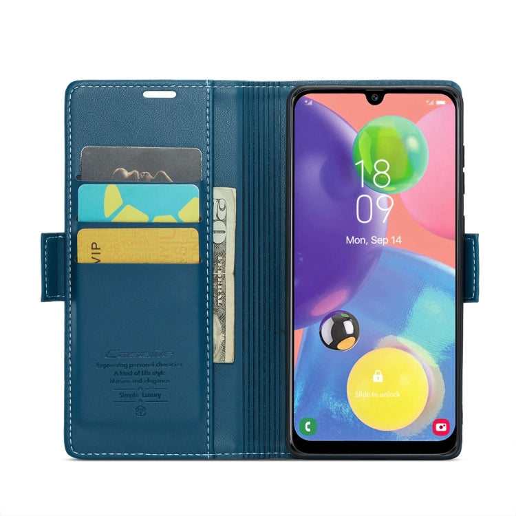 For Samsung Galaxy A70/A70s CaseMe 023 Butterfly Buckle Litchi Texture RFID Anti-theft Leather Phone Case(Blue) - Galaxy Phone Cases by CaseMe | Online Shopping UK | buy2fix