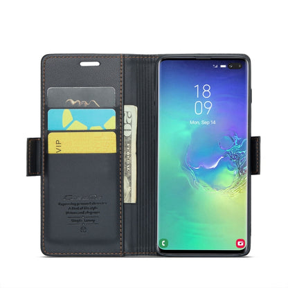 For Samsung Galaxy S10+ CaseMe 023 Butterfly Buckle Litchi Texture RFID Anti-theft Leather Phone Case(Black) - Galaxy Phone Cases by CaseMe | Online Shopping UK | buy2fix