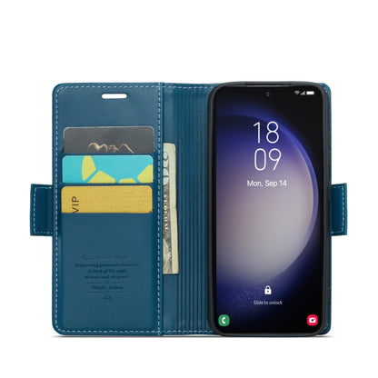 For Samsung Galaxy S24 CaseMe 023 Butterfly Buckle Litchi Texture RFID Anti-theft Leather Phone Case(Blue) - Galaxy S24 5G Cases by CaseMe | Online Shopping UK | buy2fix