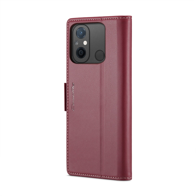 For Xiaomi Redmi 11A/12C CaseMe 023 Butterfly Buckle Litchi Texture RFID Anti-theft Leather Phone Case(Wine Red) - Xiaomi Cases by CaseMe | Online Shopping UK | buy2fix