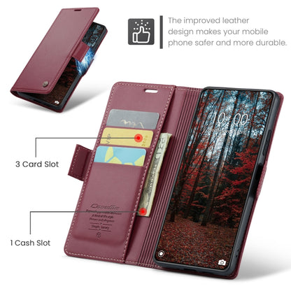 For Xiaomi 14 CaseMe 023 Butterfly Buckle Litchi Texture RFID Anti-theft Leather Phone Case(Wine Red) - 14 Cases by CaseMe | Online Shopping UK | buy2fix