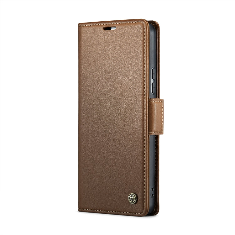 For Xiaomi Redmi Note 13 Pro 5G CaseMe 023 Butterfly Buckle Litchi Texture RFID Anti-theft Leather Phone Case(Brown) - Xiaomi Cases by CaseMe | Online Shopping UK | buy2fix