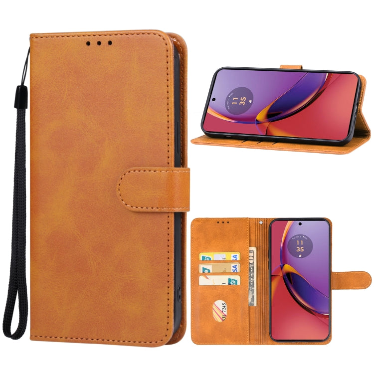 For Motorola Moto G84 Leather Phone Case(Brown) - Motorola Cases by buy2fix | Online Shopping UK | buy2fix