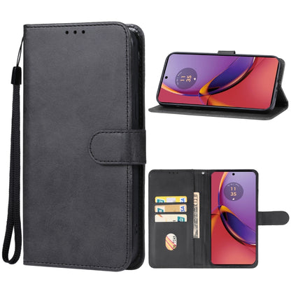 For Motorola Moto G84 Leather Phone Case(Black) - Motorola Cases by buy2fix | Online Shopping UK | buy2fix