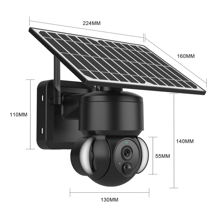 SHIWOJIA IP66 Waterproof 4G 3MP Solar Dome IP Camera, Two-way Audio & PIR Motion Detection & Night Vision, Version:AU(Black) - Wireless Camera by buy2fix | Online Shopping UK | buy2fix