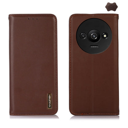 For Xiaomi Redmi A3 KHAZNEH Nappa Top Layer Cowhide Leather Phone Case(Brown) - Xiaomi Cases by buy2fix | Online Shopping UK | buy2fix