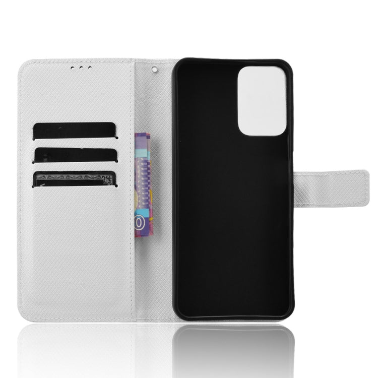 For Motorola Moto G Power 5G 2024 Diamond Texture Leather Phone Case(White) - Motorola Cases by buy2fix | Online Shopping UK | buy2fix