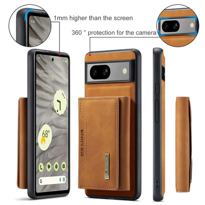 For Google Pixel 8A DG.MING M2 Series 3-Fold Multi Card Bag + Magnetic Phone Case(Brown) - Google Cases by DG.MING | Online Shopping UK | buy2fix