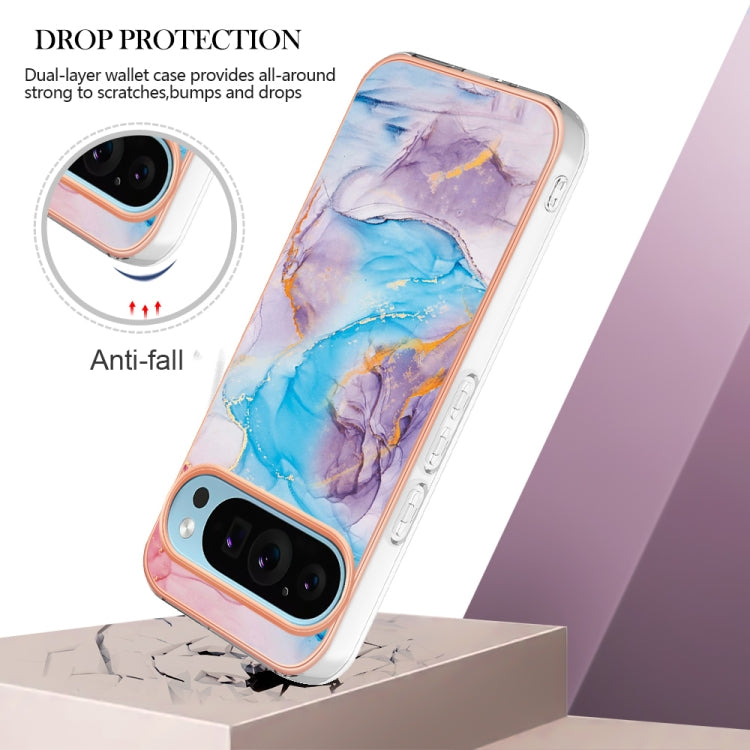 For Google Pixel 9 / 9 Pro Electroplating IMD TPU Phone Case(Blue Marble) - Google Cases by buy2fix | Online Shopping UK | buy2fix