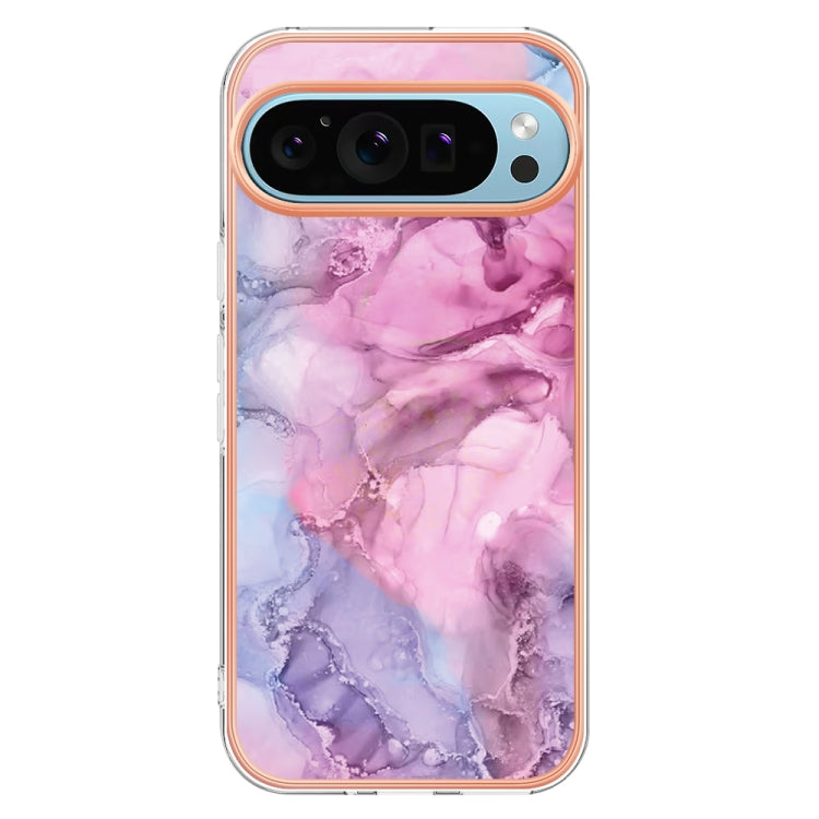 For Google Pixel 9 Pro XL Electroplating Marble Dual-side IMD Phone Case(Pink 013) - Google Cases by buy2fix | Online Shopping UK | buy2fix