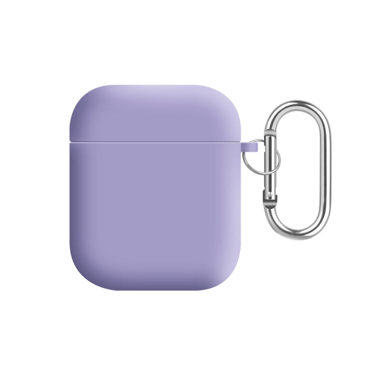 For AirPods 2 / 1 PC Lining Silicone Bluetooth Earphone Protective Case(Light Purple) - For AirPods 1/2 by buy2fix | Online Shopping UK | buy2fix