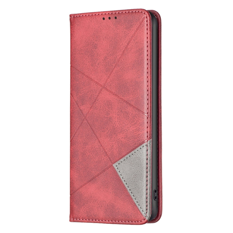 For Xiaomi Redmi Note 12S 4G / Note 11  Rhombus Texture Magnetic Leather Phone Case(Red) - Xiaomi Cases by buy2fix | Online Shopping UK | buy2fix