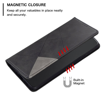 For Xiaomi Civi 3 5G Rhombus Texture Magnetic Leather Phone Case(Black) - Xiaomi Cases by buy2fix | Online Shopping UK | buy2fix