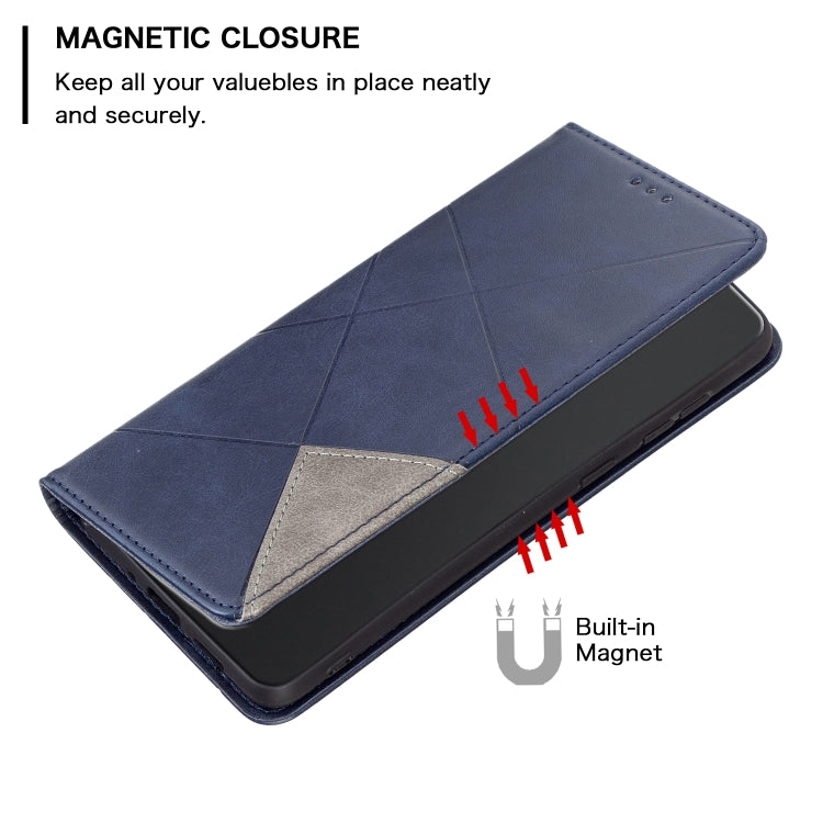 For Xiaomi Redmi Note 13 Pro 5G Rhombus Texture Magnetic Leather Phone Case(Blue) - Xiaomi Cases by buy2fix | Online Shopping UK | buy2fix