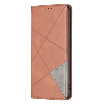 For Xiaomi Redmi Note 13 Pro 4G Global Rhombus Texture Magnetic Leather Phone Case(Brown) - Note 13 Pro Cases by buy2fix | Online Shopping UK | buy2fix