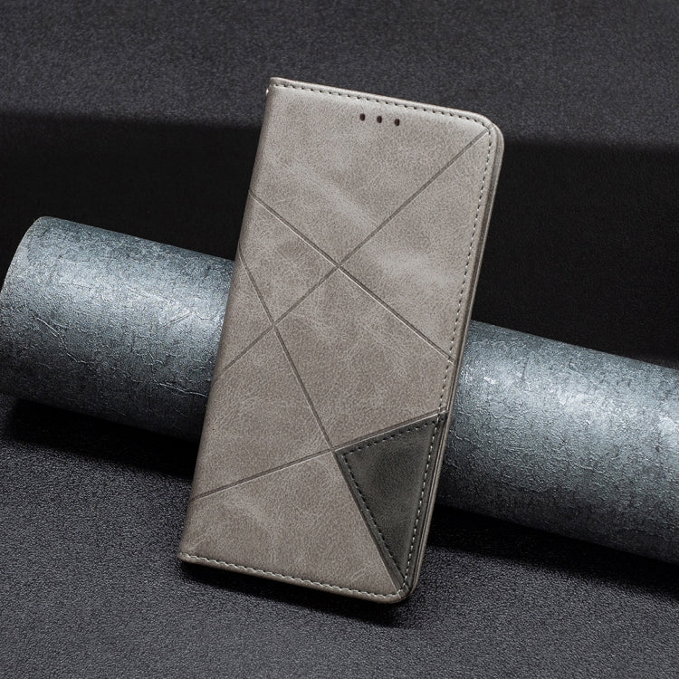 For Xiaomi Redmi A3 Rhombus Texture Magnetic Leather Phone Case(Grey) - Xiaomi Cases by buy2fix | Online Shopping UK | buy2fix