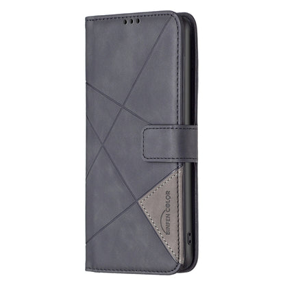 For Google Pixel 9 Magnetic Buckle Rhombus Texture Leather Phone Case(Black) - Google Cases by buy2fix | Online Shopping UK | buy2fix