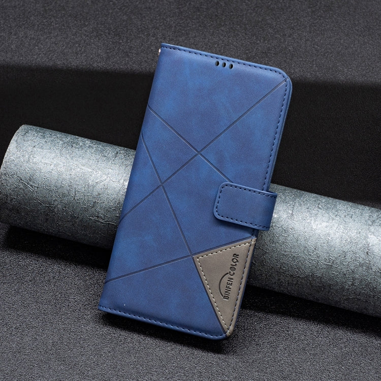 For Google Pixel 9 Pro Magnetic Buckle Rhombus Texture Leather Phone Case(Blue) - Google Cases by buy2fix | Online Shopping UK | buy2fix