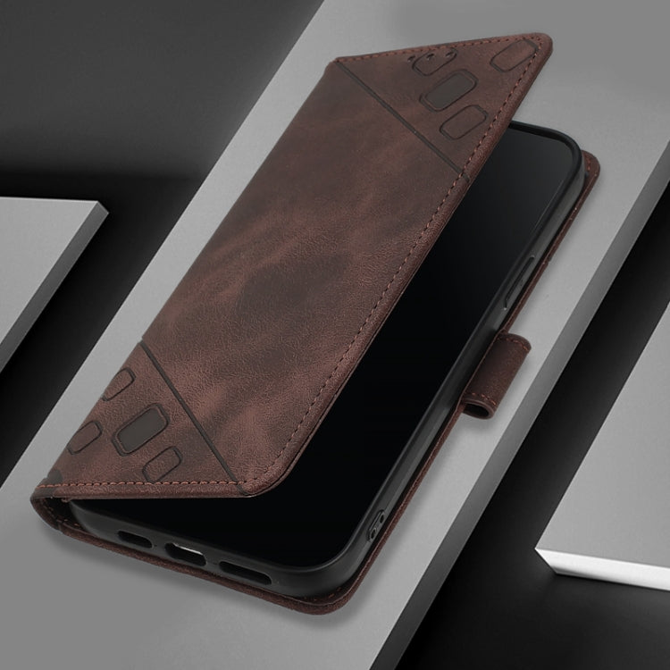 For Xiaomi Redmi K70 / K70 Pro Skin Feel Embossed Leather Phone Case(Brown) - K70 Cases by buy2fix | Online Shopping UK | buy2fix