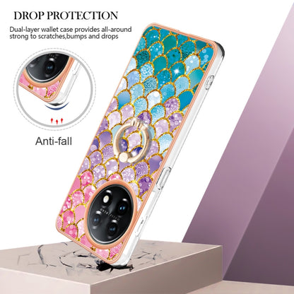 For OnePlus 11 Electroplating IMD TPU Phone Case with Ring(Colorful Scales) - OnePlus Cases by buy2fix | Online Shopping UK | buy2fix