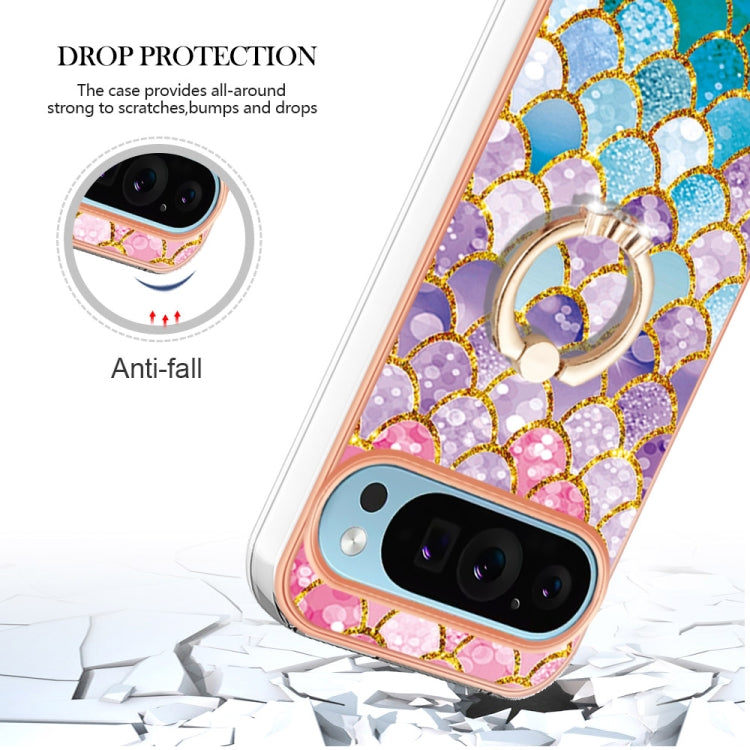 For Google Pixel 9 Pro XL Electroplating IMD TPU Phone Case with Ring(Colorful Scales) - Google Cases by buy2fix | Online Shopping UK | buy2fix